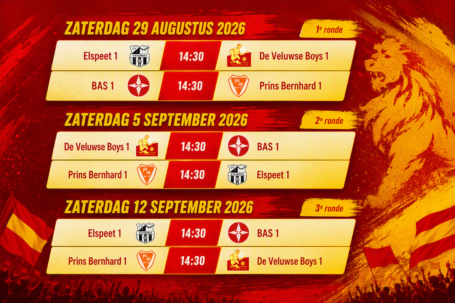 Programma beker 1e elftal