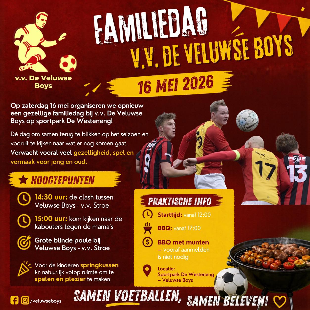 Familiedag v.v. De Veluwse Boys – 16 mei 2026 ⚽🔥