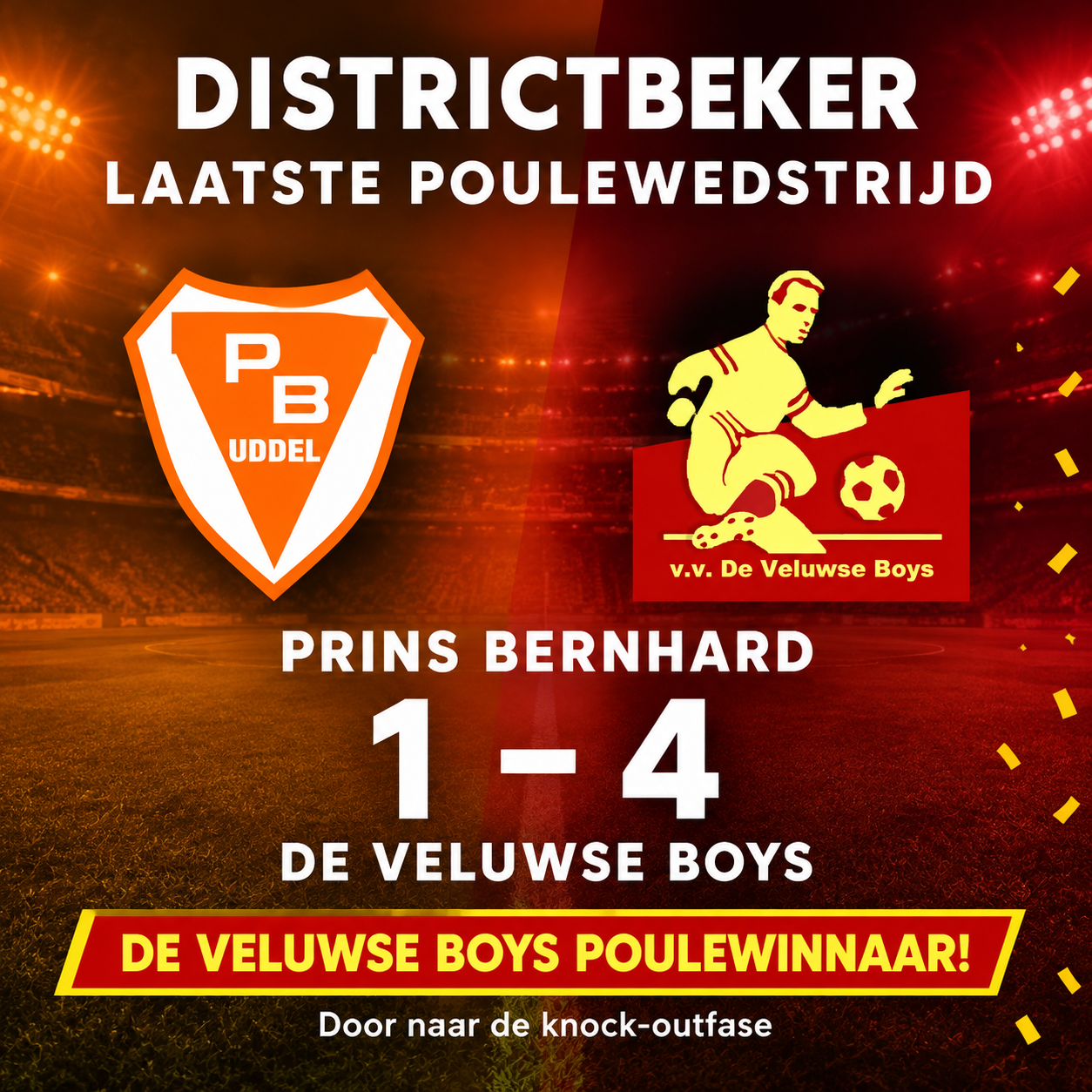 Veluwse Boys 1 naar knock-out fase beker