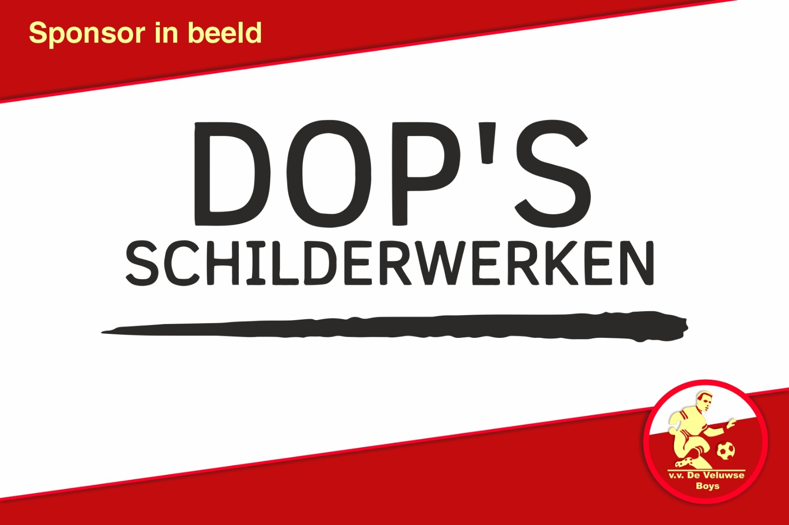 Nieuwe sponsordeal: Dop’s Schilderwerken bordsponsor bij Veluwse Boys